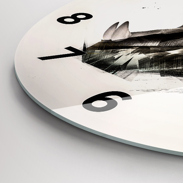 Wanduhr glas rund Gemaltes Porträt eines Tigers