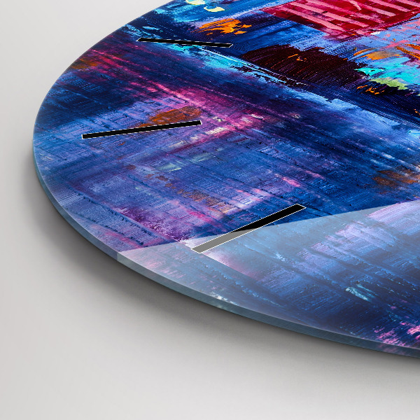 Wanduhr rund mit motiv Abstrakt von Wolkenkratzern