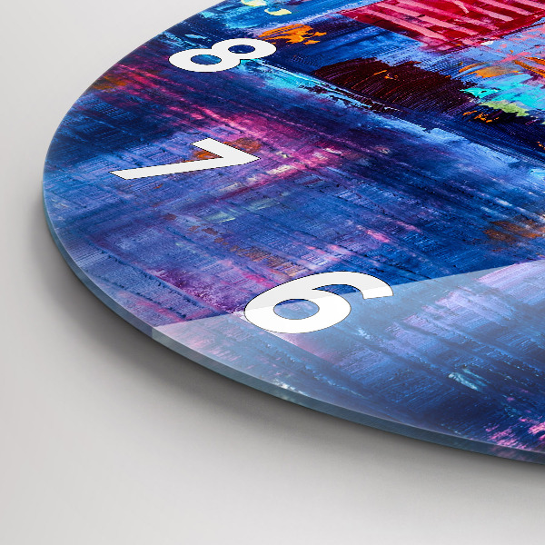 Wanduhr rund mit motiv Abstrakt von Wolkenkratzern