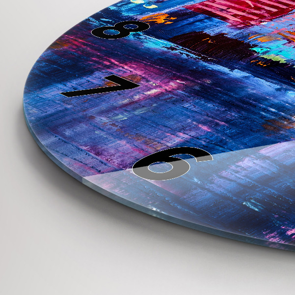 Wanduhr rund mit motiv Abstrakt von Wolkenkratzern