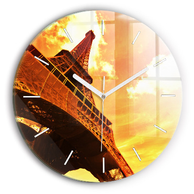 Wanduhr rund Eiffelturm in Paris
