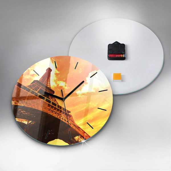 Wanduhr rund Eiffelturm in Paris