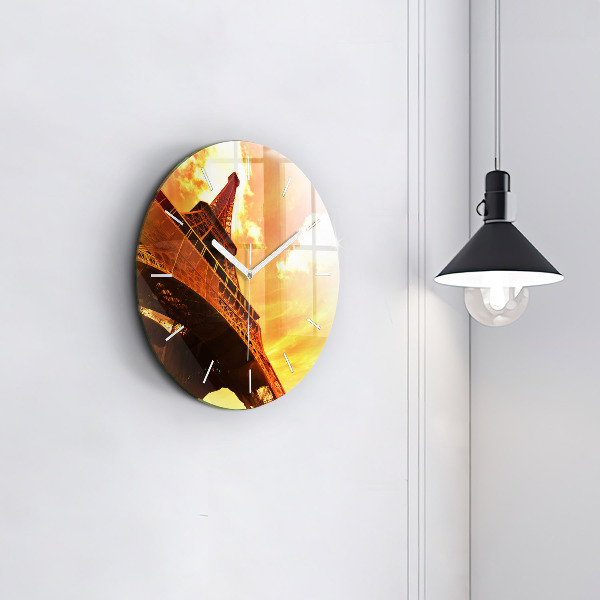 Wanduhr rund Eiffelturm in Paris