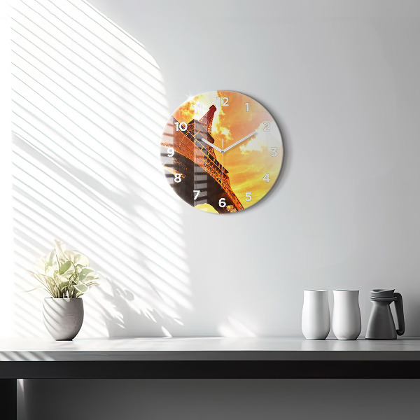 Wanduhr rund Eiffelturm in Paris