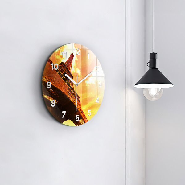 Wanduhr rund Eiffelturm in Paris