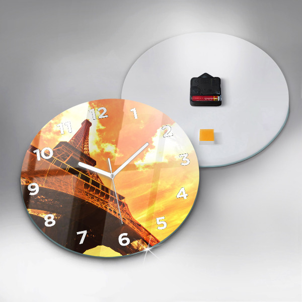 Wanduhr rund Eiffelturm in Paris