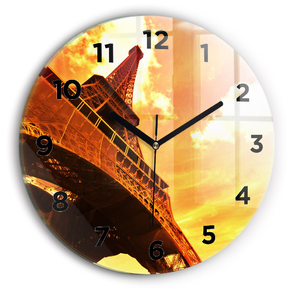 Wanduhr rund Eiffelturm in Paris
