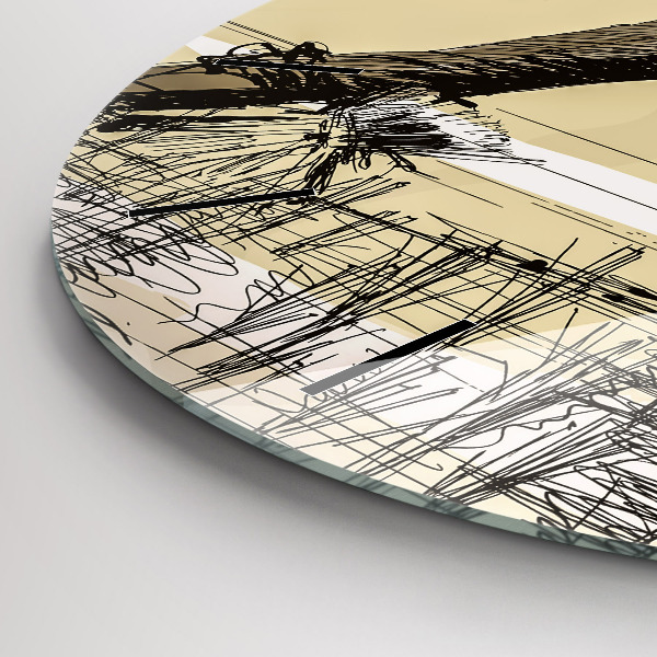 Wanduhr rund Frau pflückt Reis