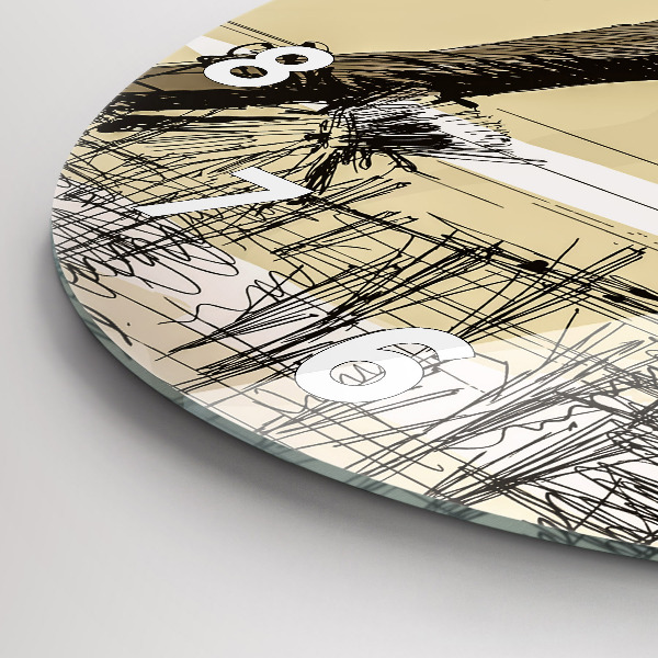 Wanduhr rund Frau pflückt Reis