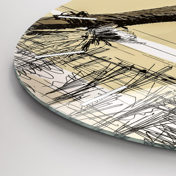 Wanduhr rund Frau pflückt Reis