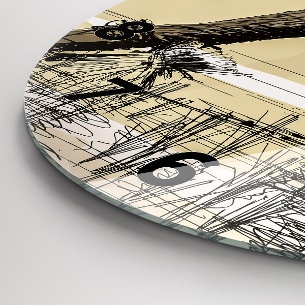 Wanduhr rund Frau pflückt Reis