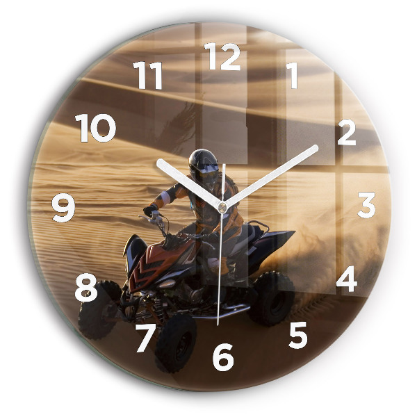 Wanduhr rund mit motiv Quad in der Wüste