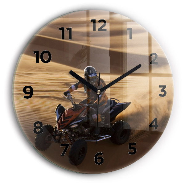 Wanduhr rund mit motiv Quad in der Wüste