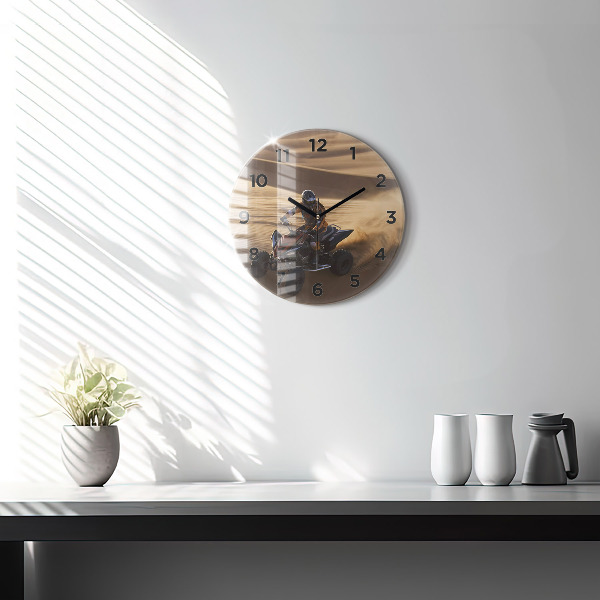 Wanduhr rund mit motiv Quad in der Wüste