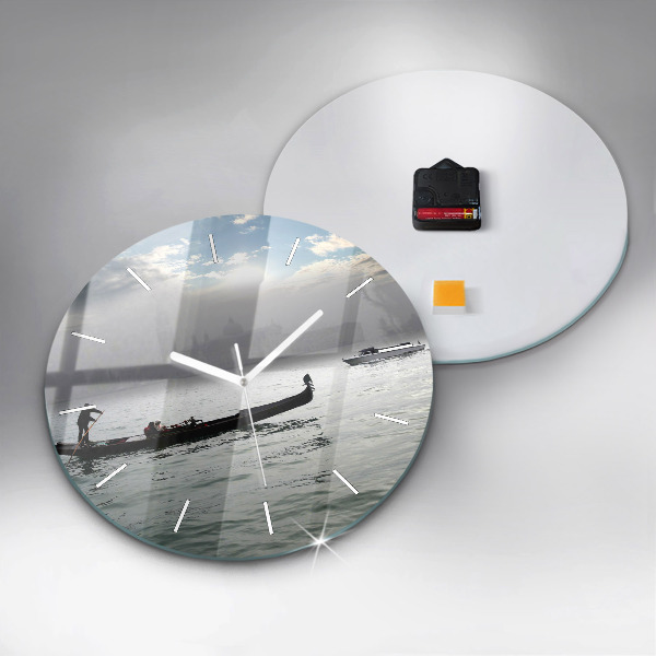 Wanduhr rund Venedig Gondel