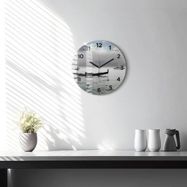 Wanduhr rund Venedig Gondel