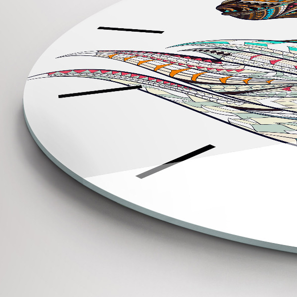 Wanduhr rund Illustration eines Pferdes