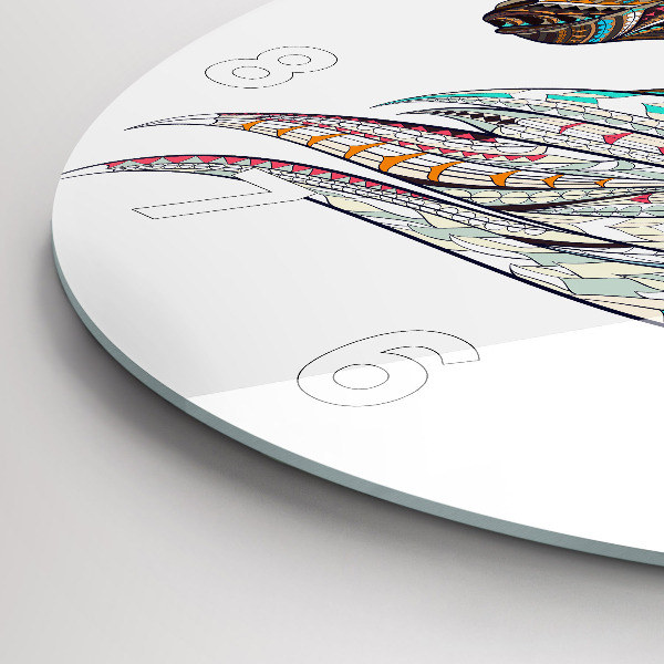 Wanduhr rund Illustration eines Pferdes