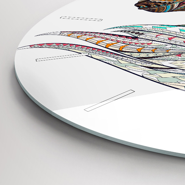 Wanduhr rund Illustration eines Pferdes