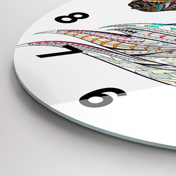 Wanduhr rund Illustration eines Pferdes