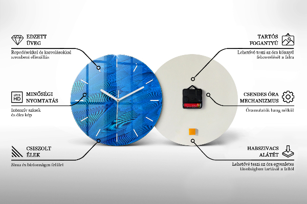 Wanduhr glas rund Sportlicher Rennwagen