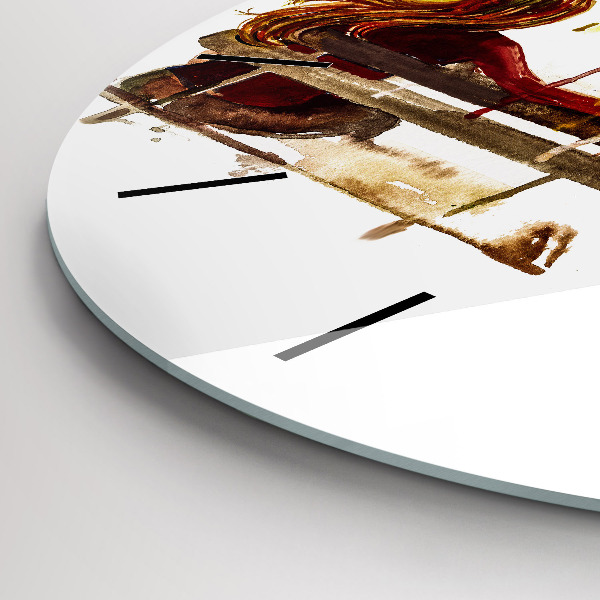 Wanduhr glas rund Herbst-Landschaft