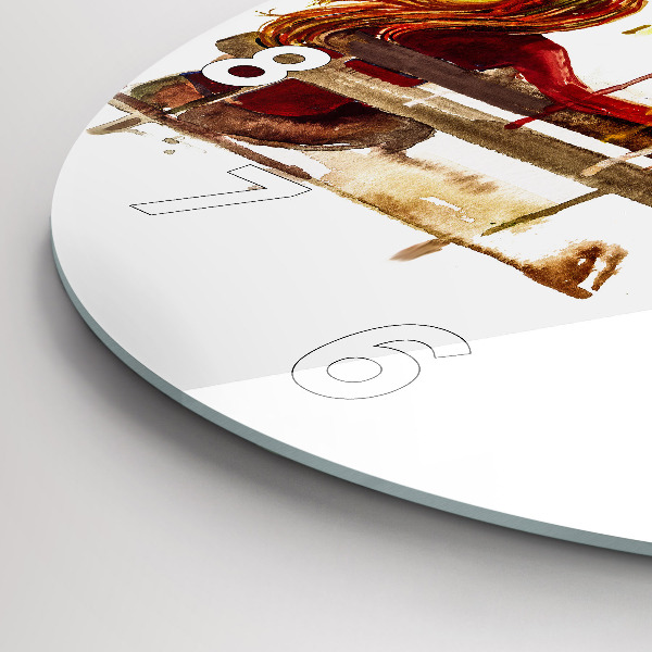 Wanduhr glas rund Herbst-Landschaft