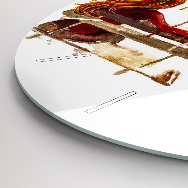 Wanduhr glas rund Herbst-Landschaft