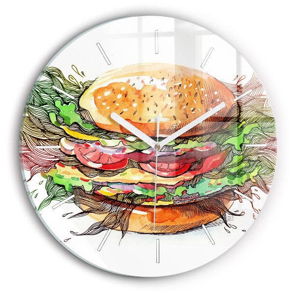 Wanduhr rund XXL-Käse-Burger