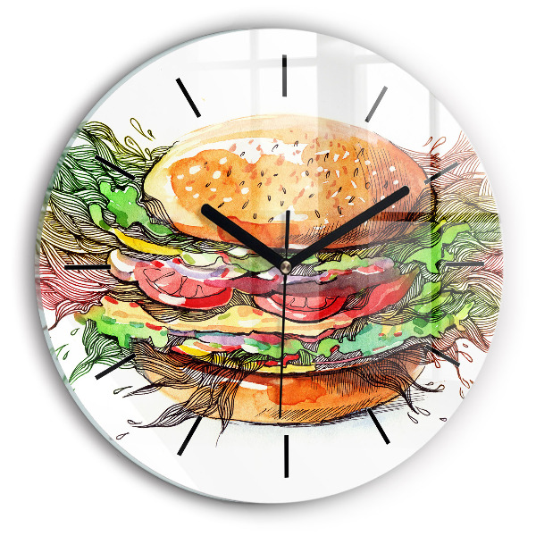 Wanduhr rund XXL-Käse-Burger