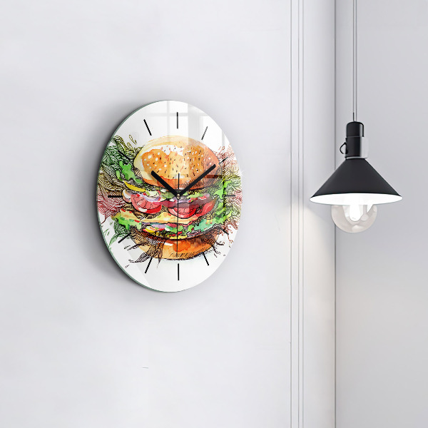 Wanduhr rund XXL-Käse-Burger