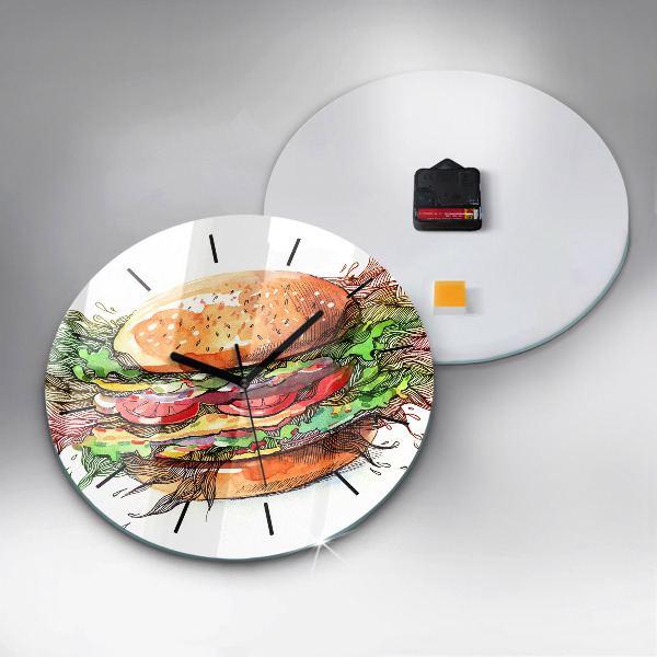 Wanduhr rund XXL-Käse-Burger