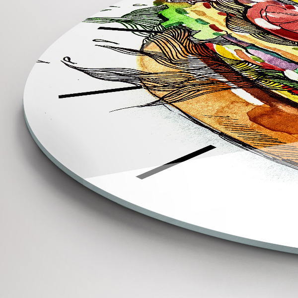 Wanduhr rund XXL-Käse-Burger