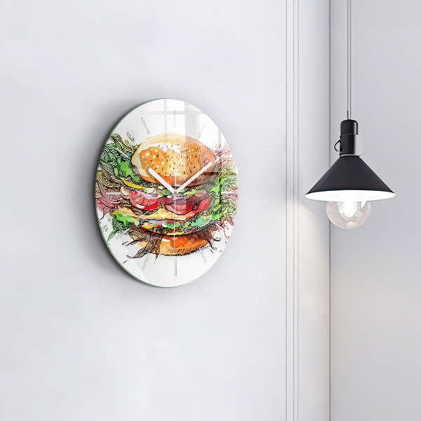 Wanduhr rund XXL-Käse-Burger