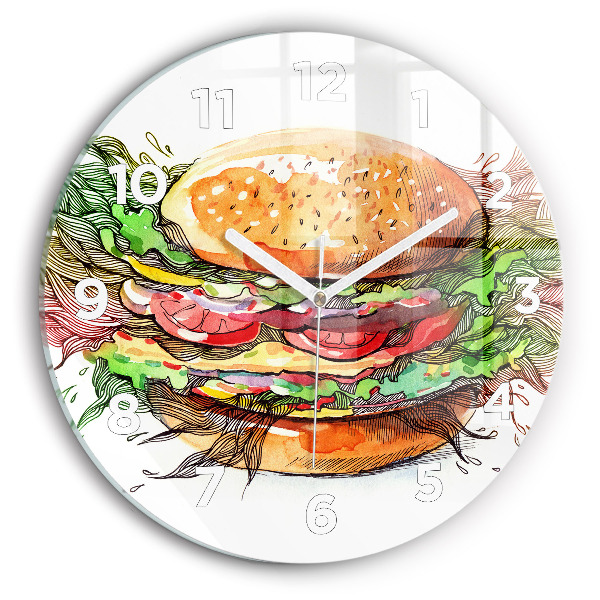 Wanduhr rund XXL-Käse-Burger
