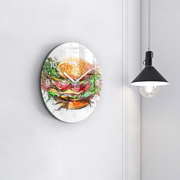 Wanduhr rund XXL-Käse-Burger