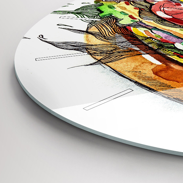 Wanduhr rund XXL-Käse-Burger