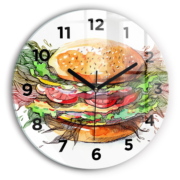 Wanduhr rund XXL-Käse-Burger