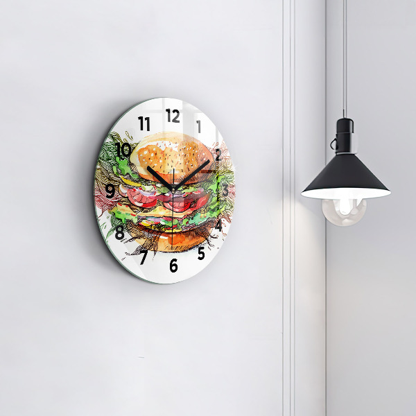 Wanduhr rund XXL-Käse-Burger