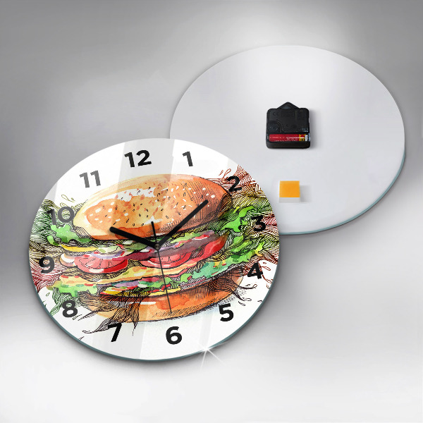 Wanduhr rund XXL-Käse-Burger