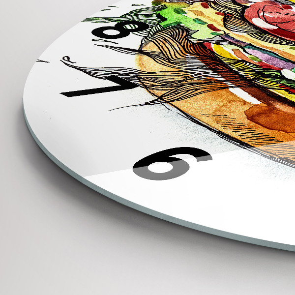 Wanduhr rund XXL-Käse-Burger