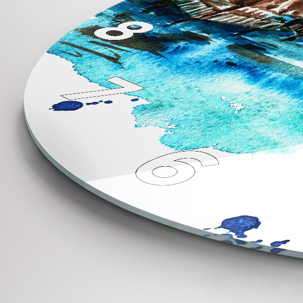 Wanduhr rund mit motiv Gemälde Wüsteninsel