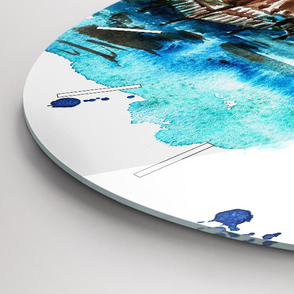 Wanduhr rund mit motiv Gemälde Wüsteninsel