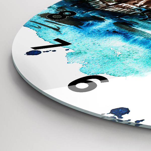 Wanduhr rund mit motiv Gemälde Wüsteninsel