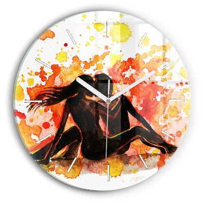 Wanduhr rund Liebe und ein verliebtes Paar