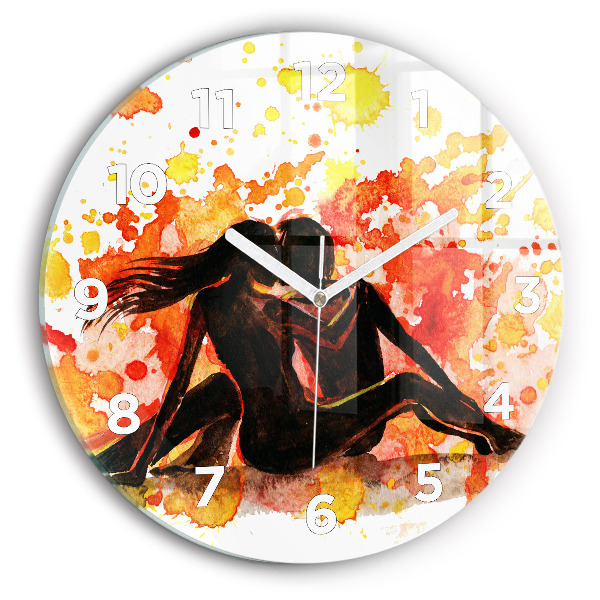 Wanduhr rund Liebe und ein verliebtes Paar