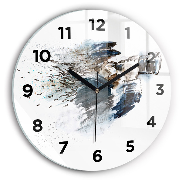 Wanduhr rund mit motiv Schiffskapitän mit Fernglas