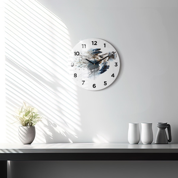 Wanduhr rund mit motiv Schiffskapitän mit Fernglas