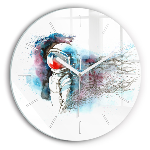 Wanduhr rund Abstrakter Astronaut