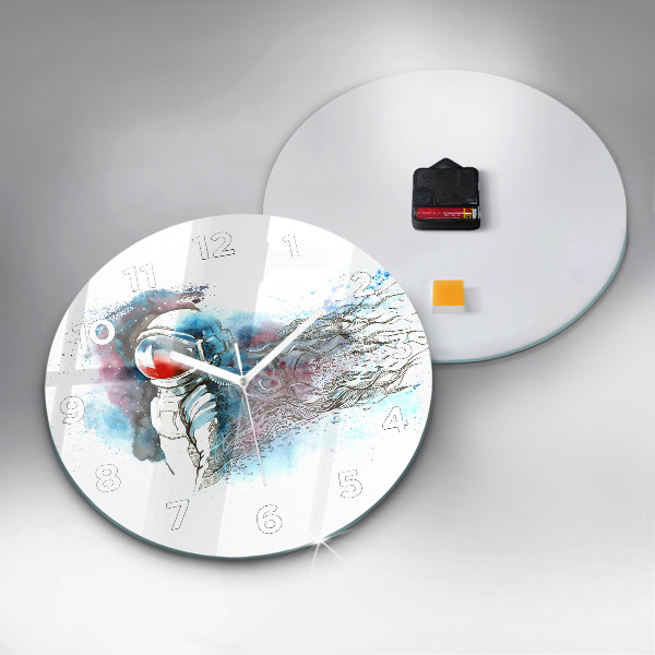 Wanduhr rund Abstrakter Astronaut